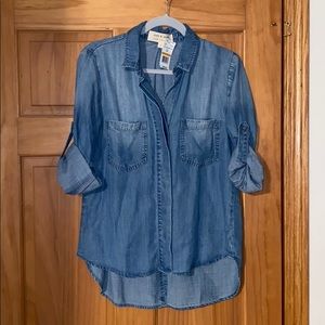 NWT cloth & stone chambray shirt size small